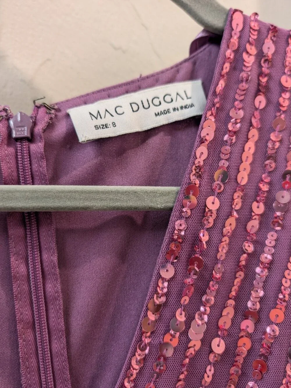 Mac Duggal formal gown with sequins lilac - Picture 3 of 4